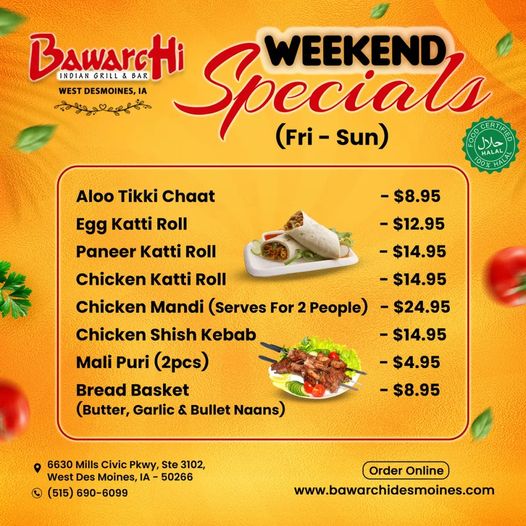 Bawarchi Biryanis, West Des Moines IA ?? Menu/Order Online ?? Order Online